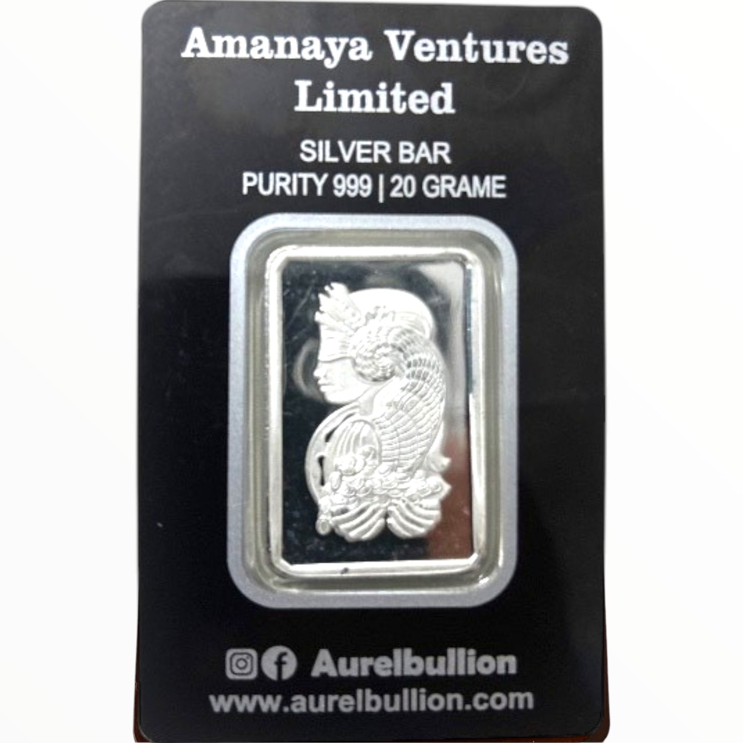 Aurel 20 Grams Silver Bar with 999 Purity