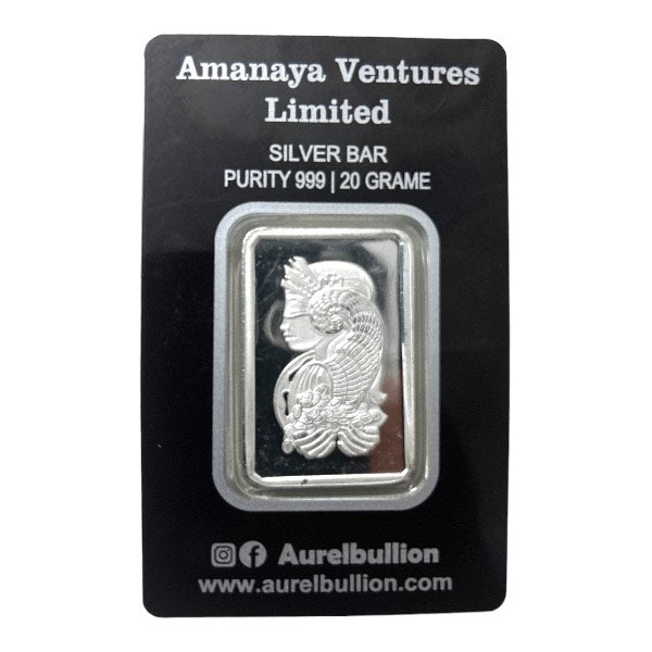 Aurel 20 Grams Silver Bar with 999 Purity