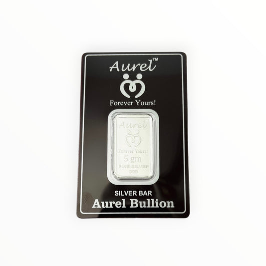 Aurel 5g Silver Gift Bar – 999 Fine Silver, Forever Yours Edition