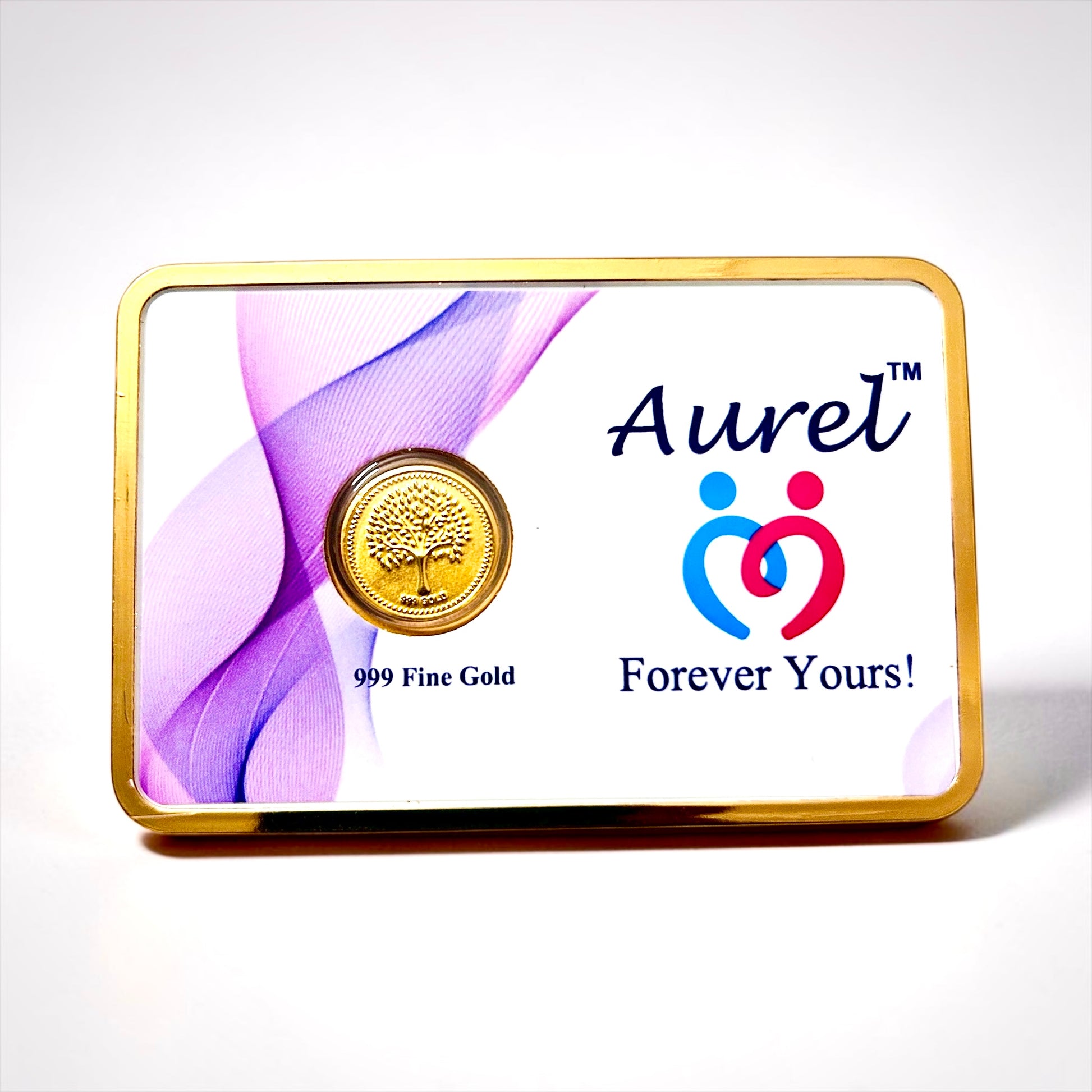 Aurel 50 mg Gold Foil Coin 999 Purity - front