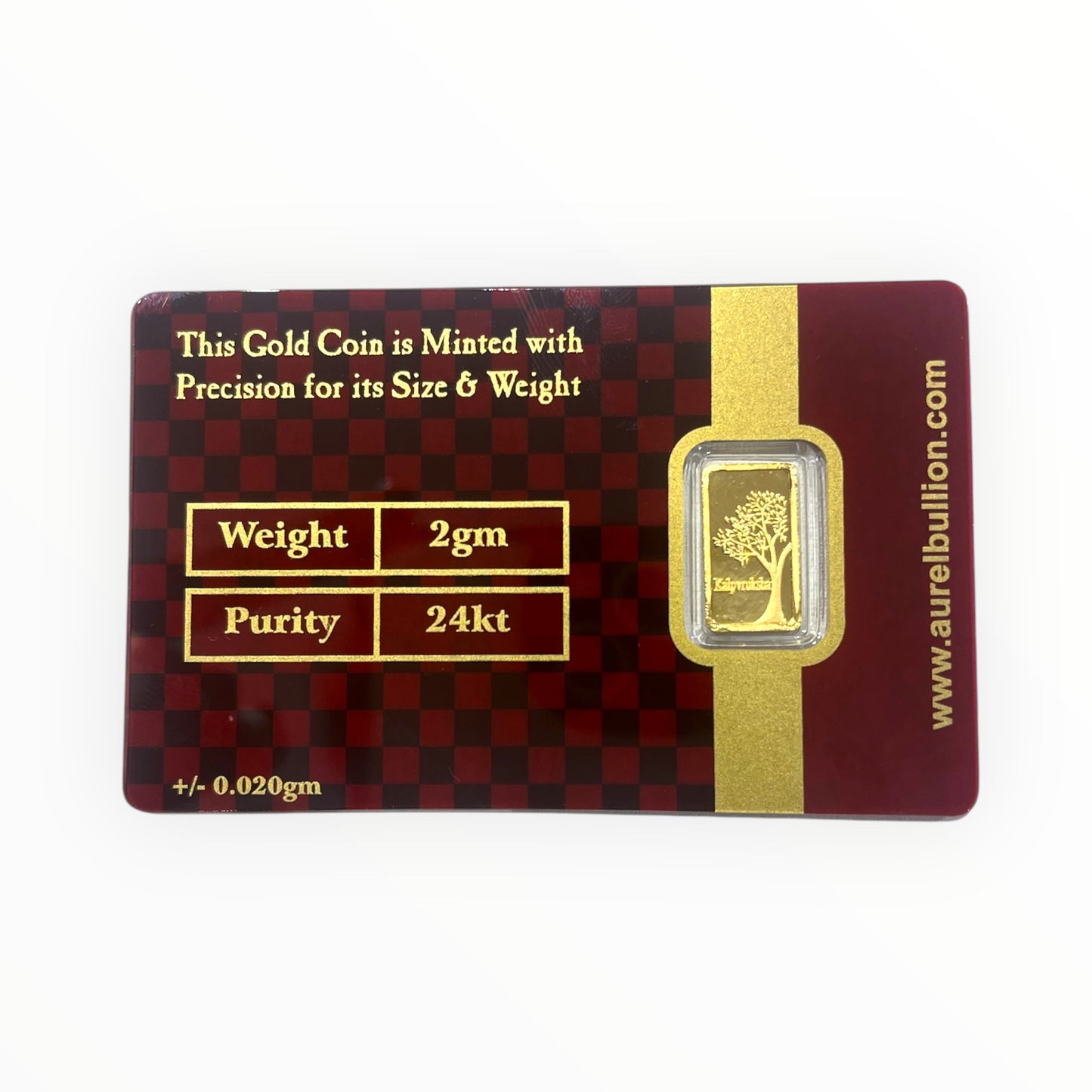 Aurel 2 GM Gold Bar with 999 Purity