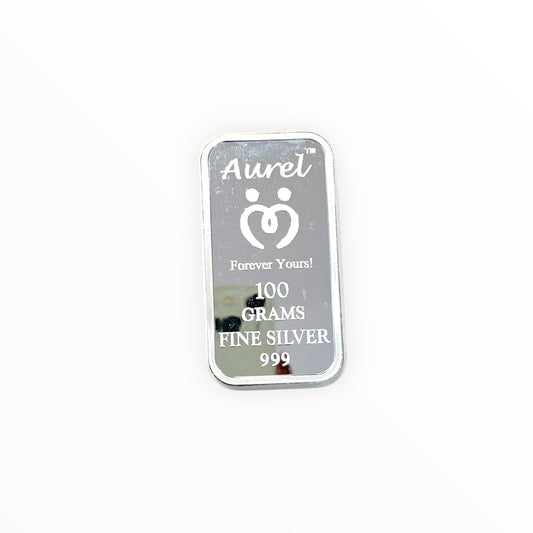 Aurel 100 Grams Silver Bar With 999 Purity